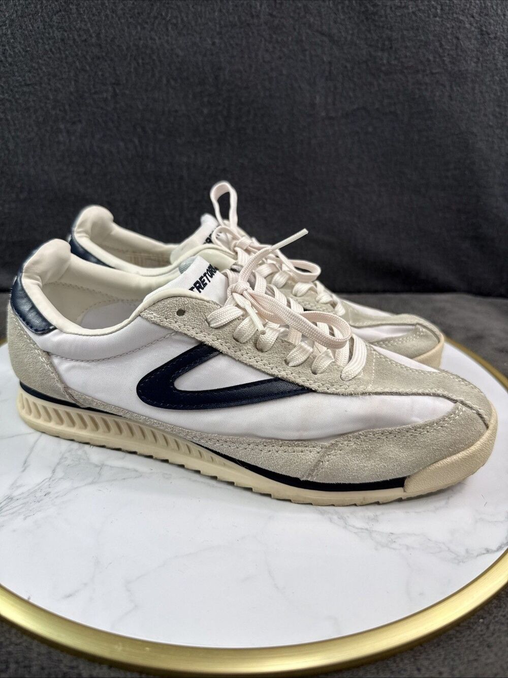 TRETORN Women's Rawlins Retro Sneaker Shoes ~ White/Navy Size 6M